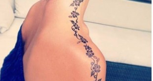 Blumenranken Tattoo vom Hals bis zum Arm